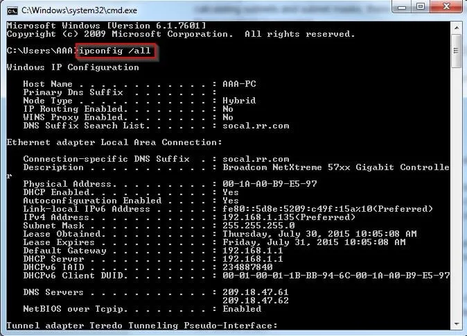 find subnet mask