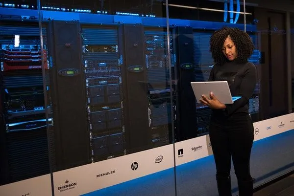 server room woman