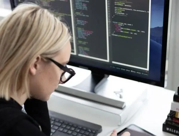 woman at computer
